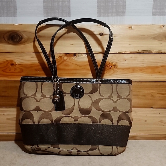 Coach Signature Stripe tote - Picture 1 of 11